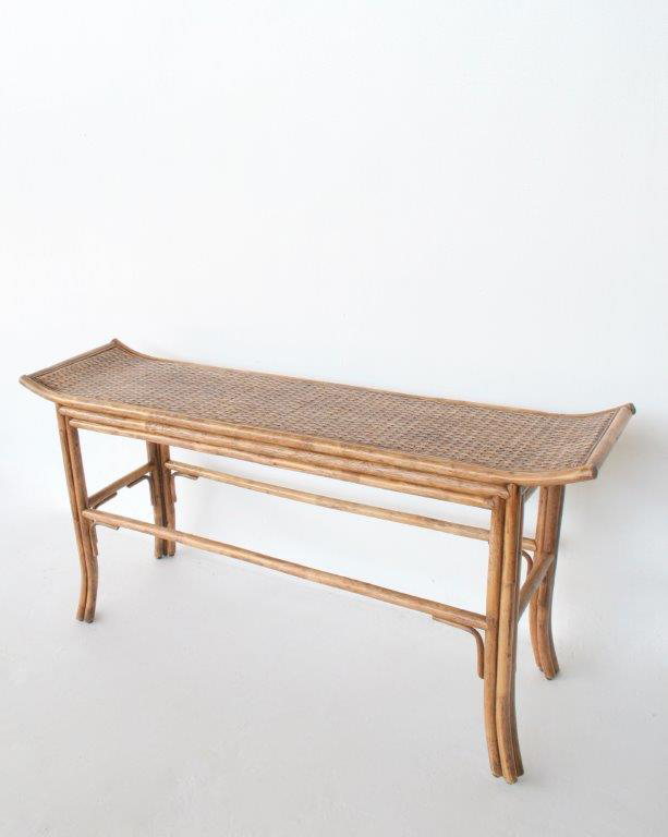 BROWN RATTAN CONSOL TABLE  82X178X45CM